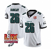 Men & Women & Youth Philadelphia Eagles #26 Saquon Barkley White 2025 Eagles Logo Super Bowl LIX Patch New F.U.S.E. Vapor Untouchable Limited Stitched Jersey Dzhi,baseball caps,new era cap wholesale,wholesale hats